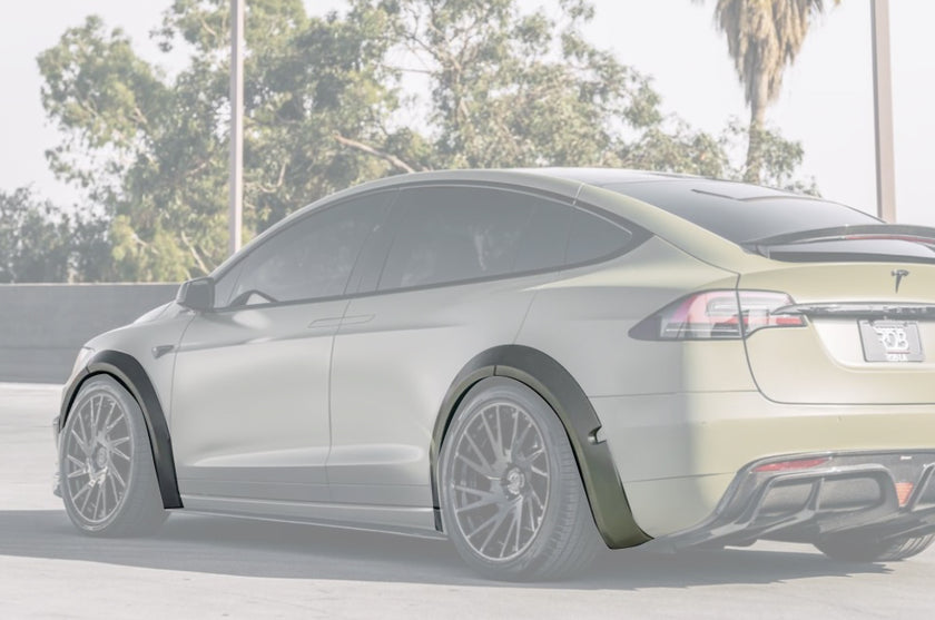 CMST Carbon Fiber Widebody Wheel Arches ( 10 Pcs ) for Tesla Model X 2016-2021 - Robot Bodykits