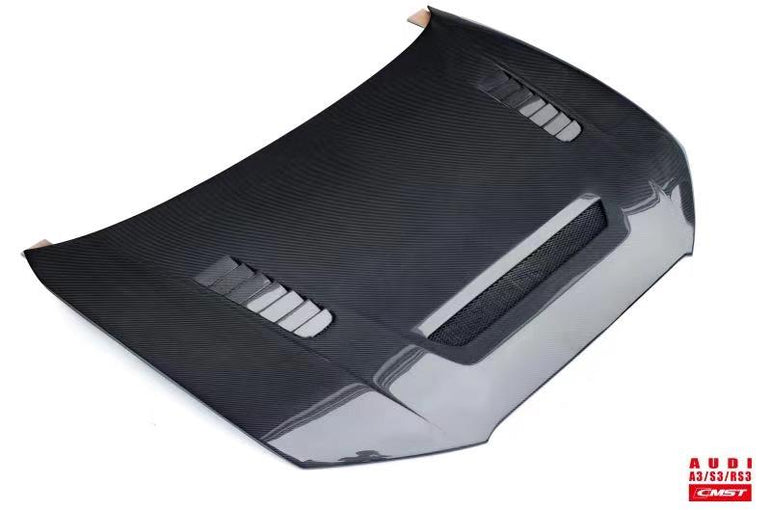CMST Tuning Carbon Fiber Hood Bonnet Ver.2 for Audi RS3 A3 A3 S Line 2014-2020 Sedan - Robot Bodykits
