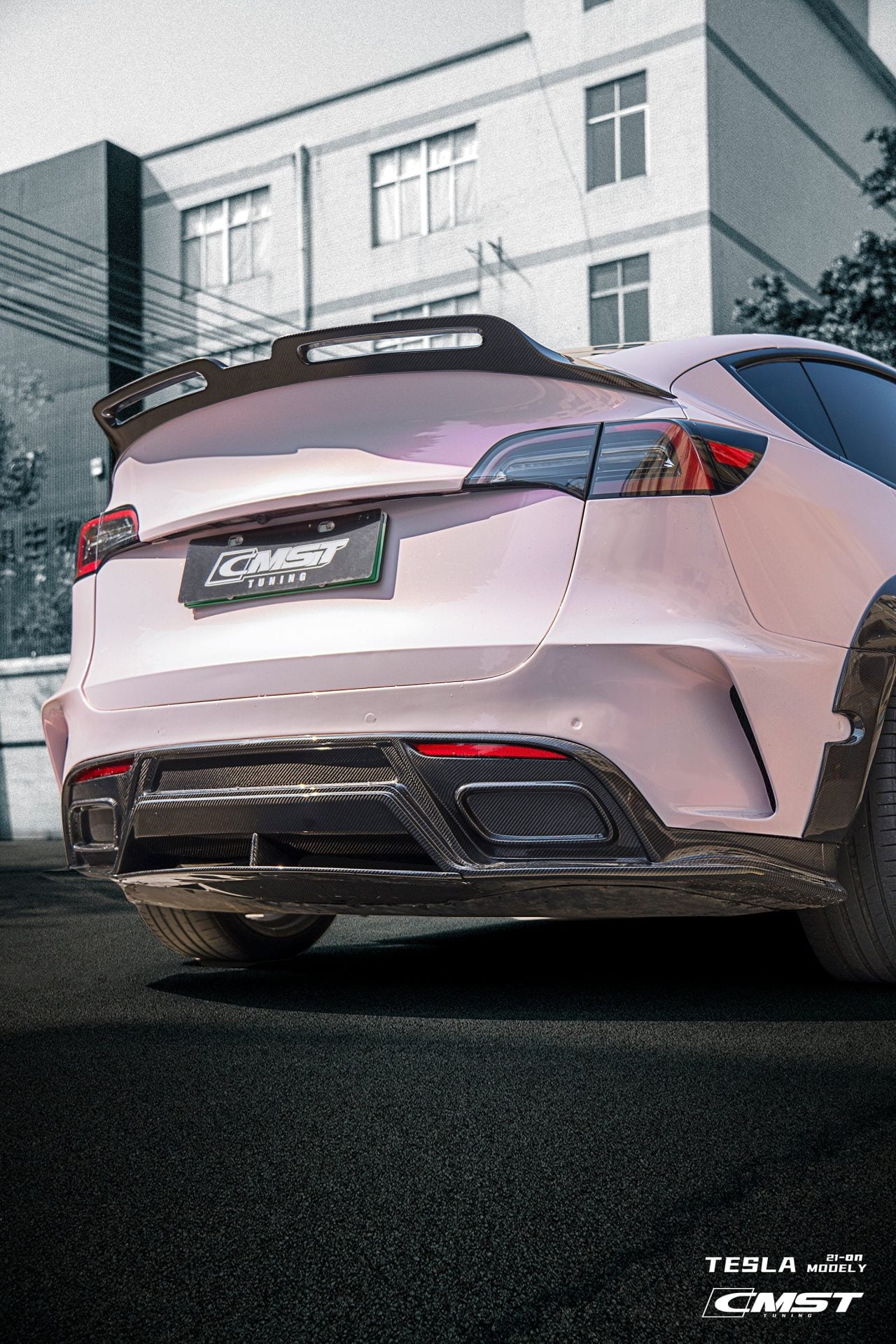 CMST Tuning Carbon Fiber Rear Bumper ver.1 for Tesla Model Y - Robot Bodykits