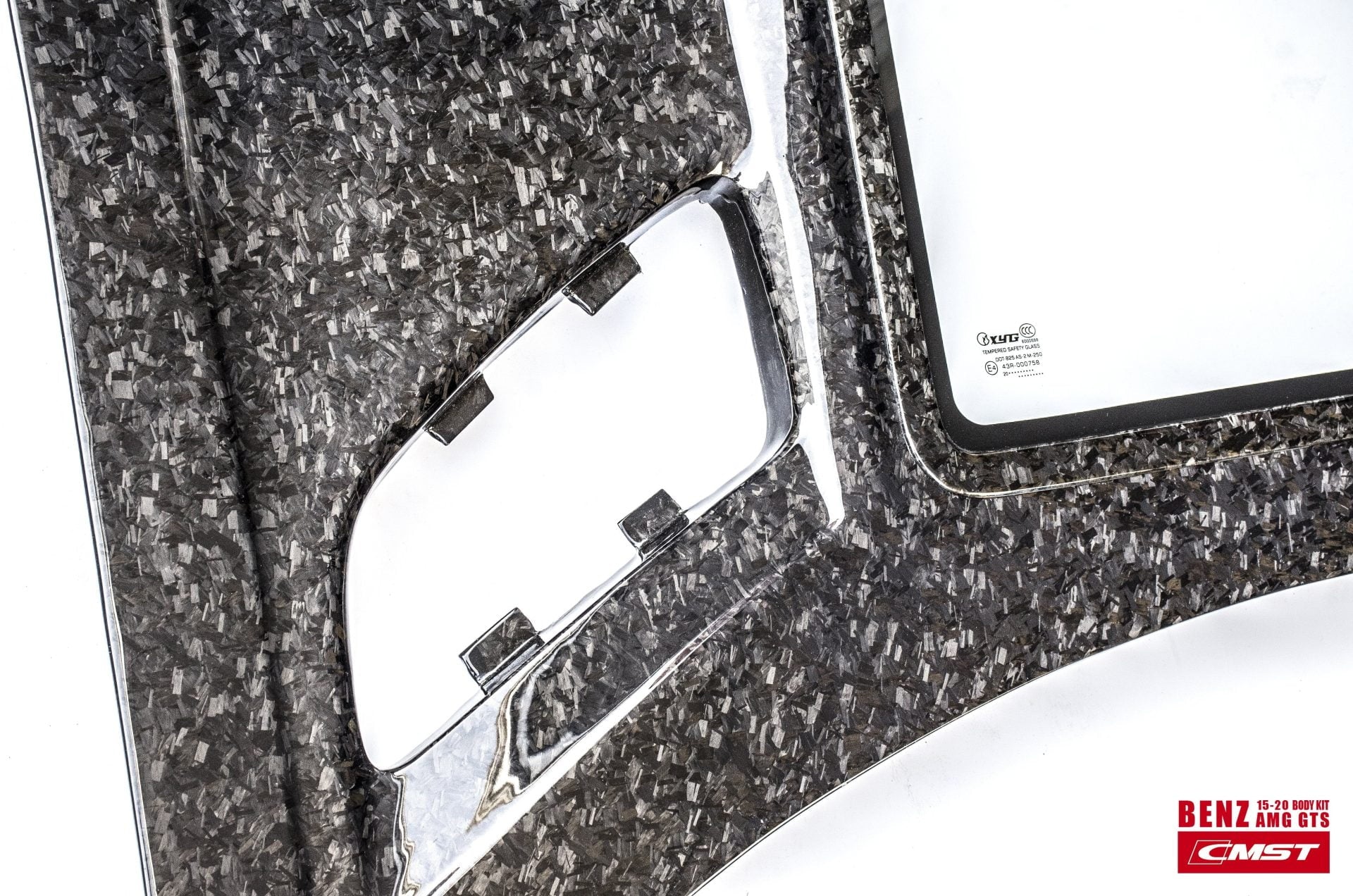 CMST Carbon Fiber Clear View Tempered Glass Transparent Hood Black Series Style for Mercedes Benz C190 AMG GT GTS GTC GTR 2015-2021 - Robot Bodykits