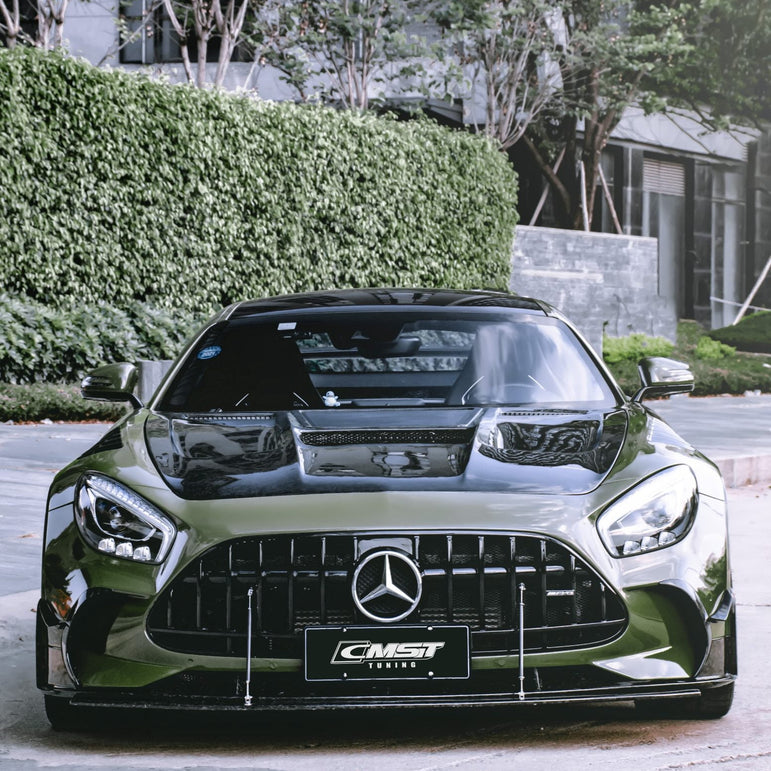 CMST Carbon Fiber Clear View Tempered Glass Transparent Hood Black Series Style for Mercedes Benz C190 AMG GT GTS GTC GTR 2015-2021 - Robot Bodykits