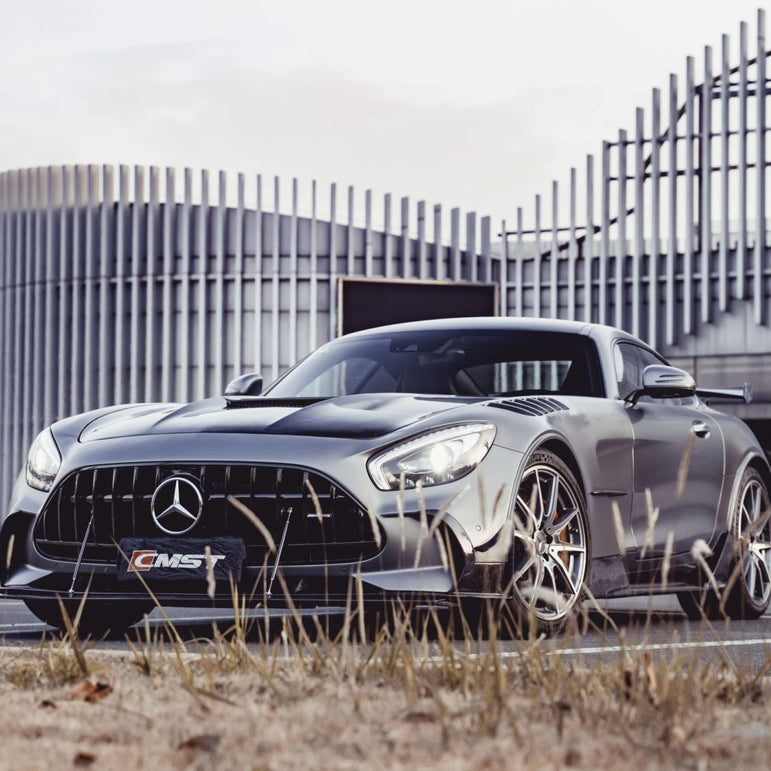 CMST Carbon Fiber Clear View Tempered Glass Transparent Hood Black Series Style for Mercedes Benz C190 AMG GT GTS GTC GTR 2015-2021 - Robot Bodykits