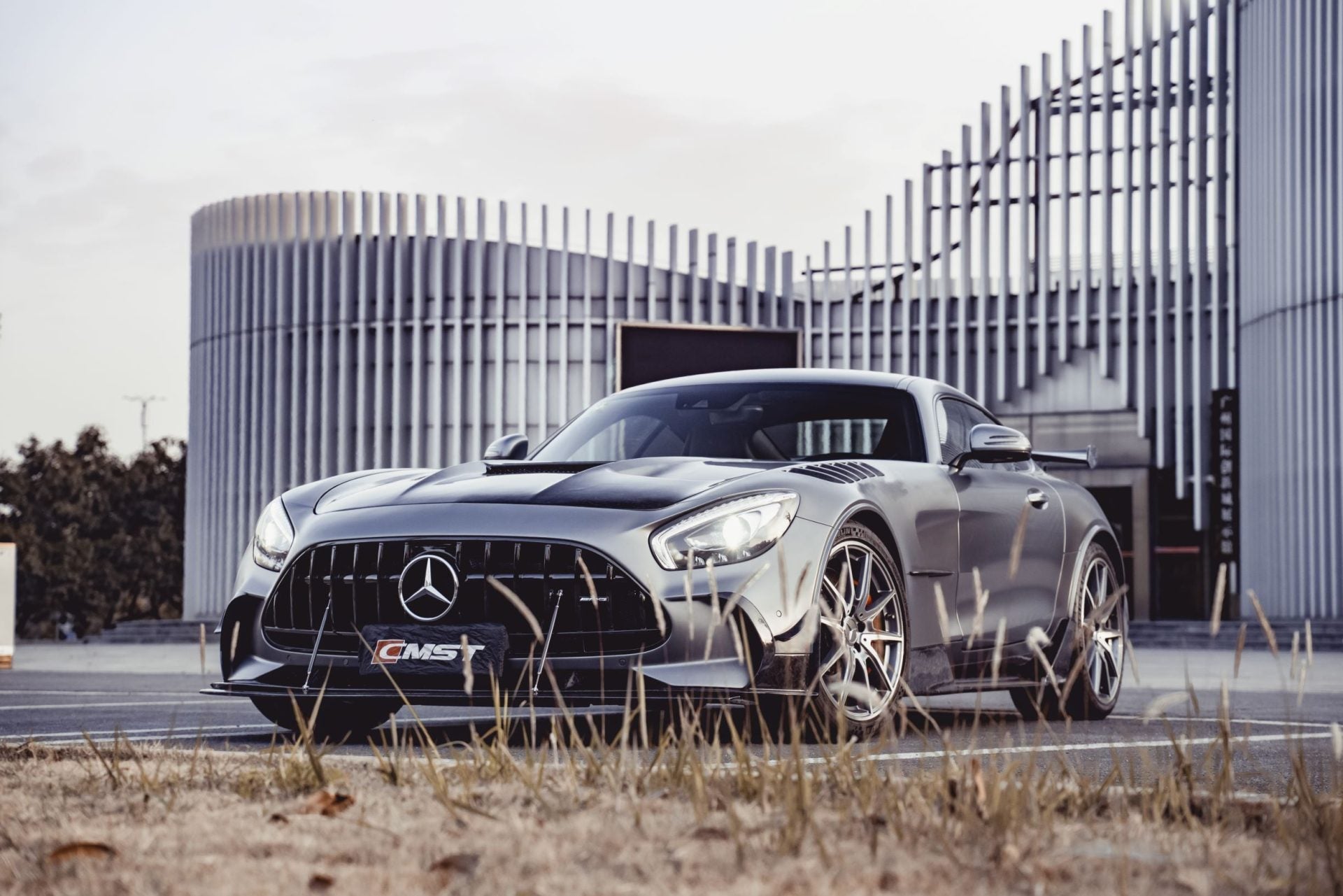CMST Carbon Fiber Clear View Tempered Glass Transparent Hood Black Series Style for Mercedes Benz C190 AMG GT GTS GTC GTR 2015-2021 - Robot Bodykits