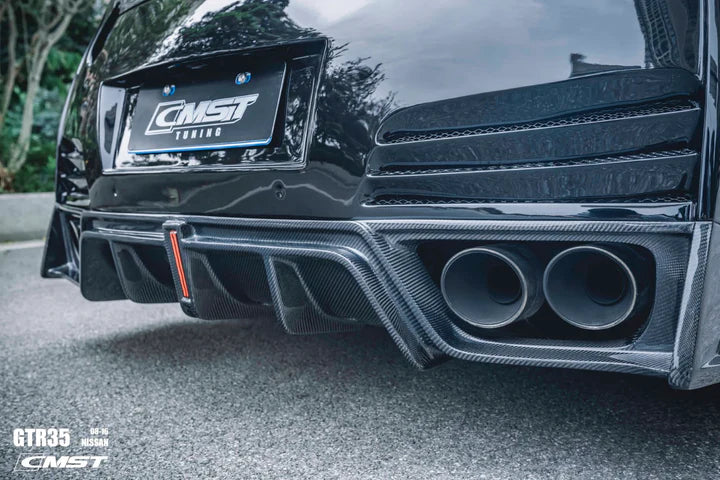 CMST Tuning Rear Bumper & Rear Diffuser Ver.2 for Nissan GTR GT-R R35 2008-2016 Carbon Fiber / FRP - Robot Bodykits