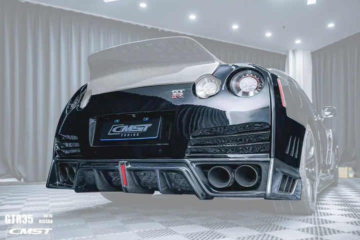 CMST Tuning Rear Bumper & Rear Diffuser Ver.2 for Nissan GTR GT-R R35 2008-2016 Carbon Fiber / FRP - Robot Bodykits