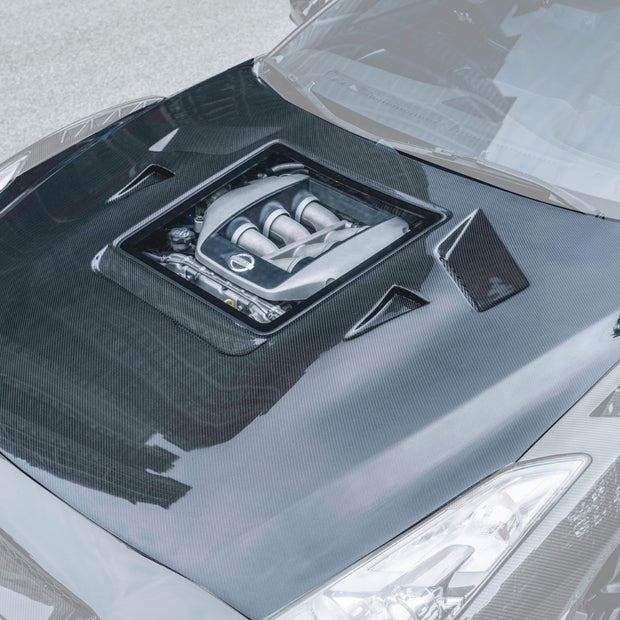 CMST Tuning Nissan GTR GT-R R35 2008-2016 Carbon Fiber Tempered Glass Transparent Hood Window See Through