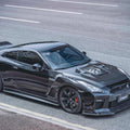 CMST Tuning Nissan GTR GT-R R35 2008-2016 Carbon Fiber Tempered Glass Transparent Hood Window See Through - Robot Bodykits