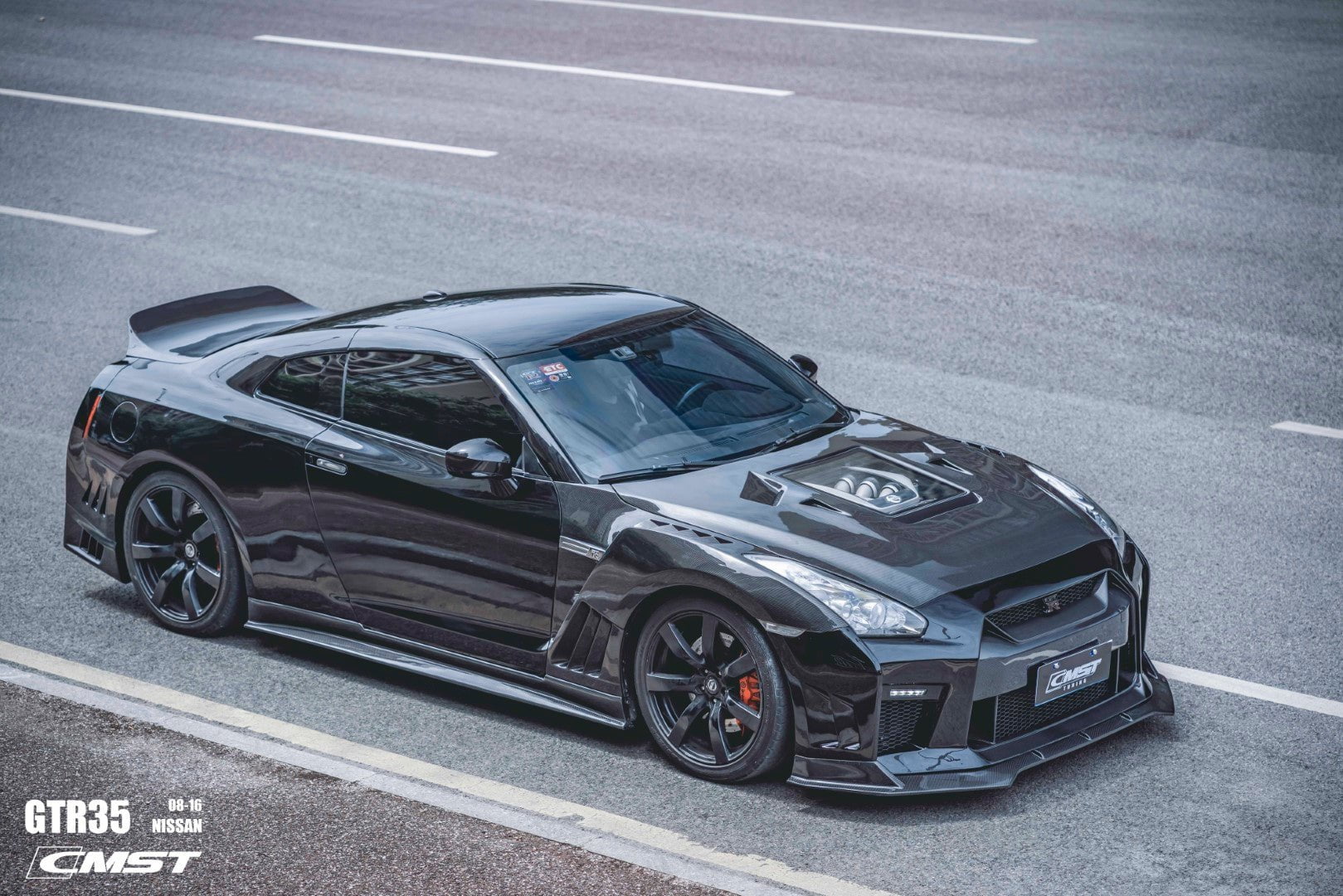CMST Tuning Nissan GTR GT-R R35 2008-2016 Carbon Fiber Tempered Glass Transparent Hood Window See Through - Robot Bodykits
