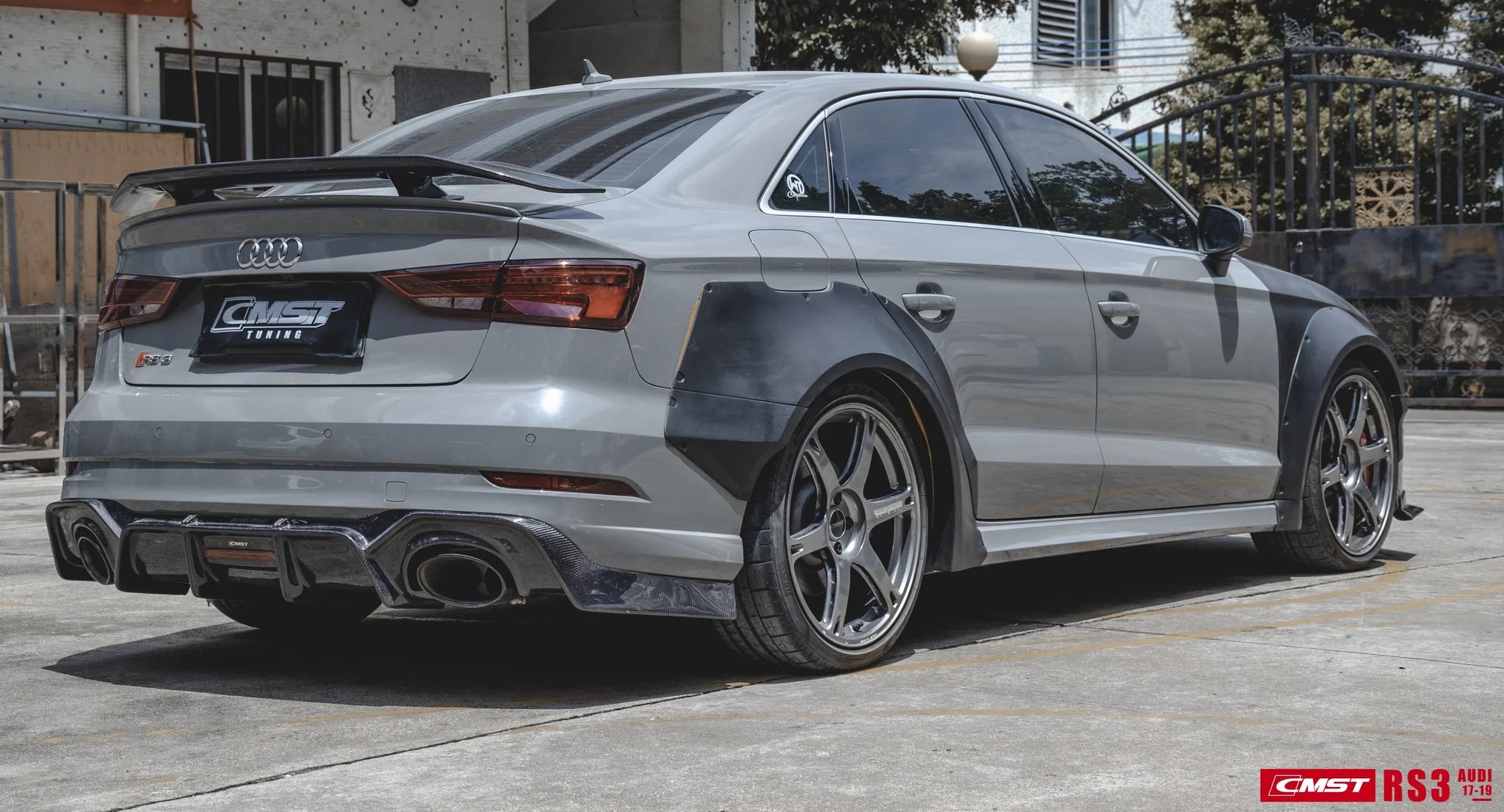 CMST Tuning Carbon Fiber Widebody Fender Arches ( 12 Pcs ) for Audi A3, S3 2014-2020 8V - Robot Bodykits