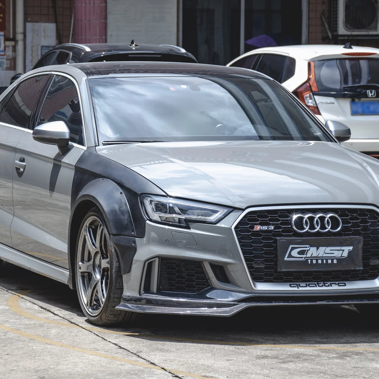 CMST Tuning Carbon Fiber Widebody Fender Arches ( 12 Pcs ) for Audi A3, S3 2014-2020 8V - Robot Bodykits