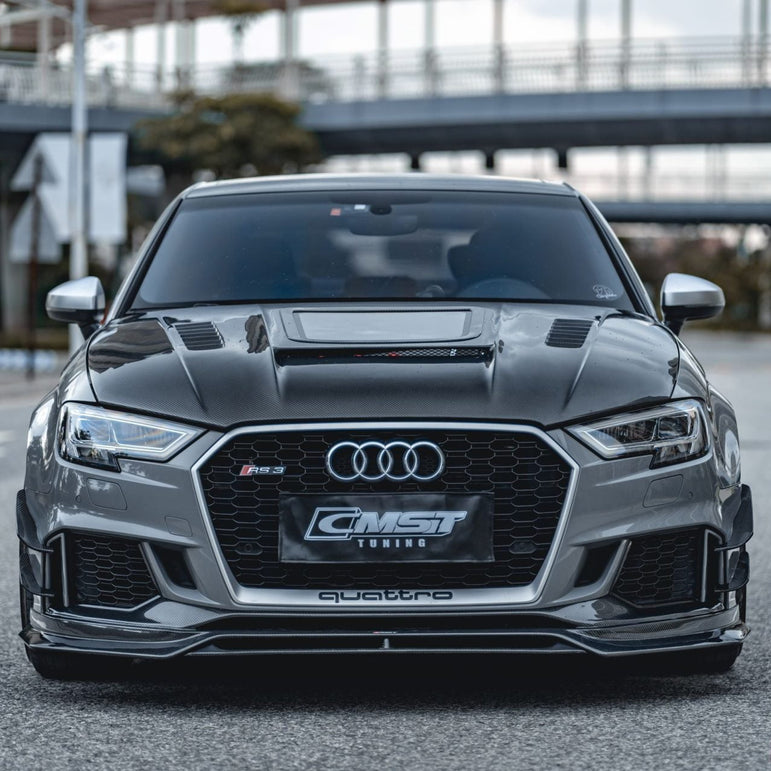 CMST Tuning Glass Transparent Carbon Fiber Hood Bonnet Ver.3 for Audi RS3 2018-2020 & 2014-2020 A3 & A3 S Line & S3