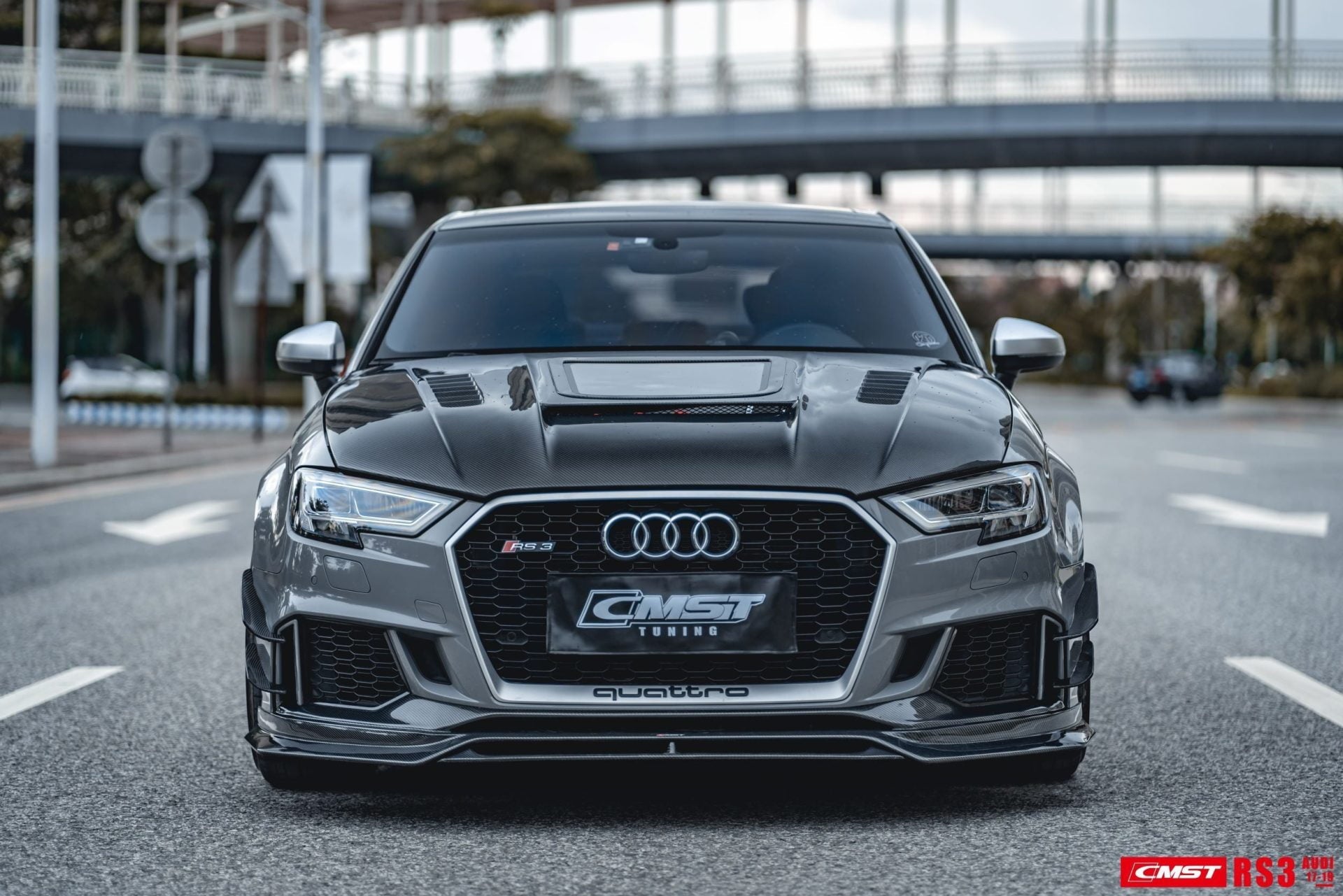 CMST Tuning Glass Transparent Carbon Fiber Hood Bonnet Ver.3 for Audi RS3 2018-2020 & 2014-2020 A3 & A3 S Line & S3