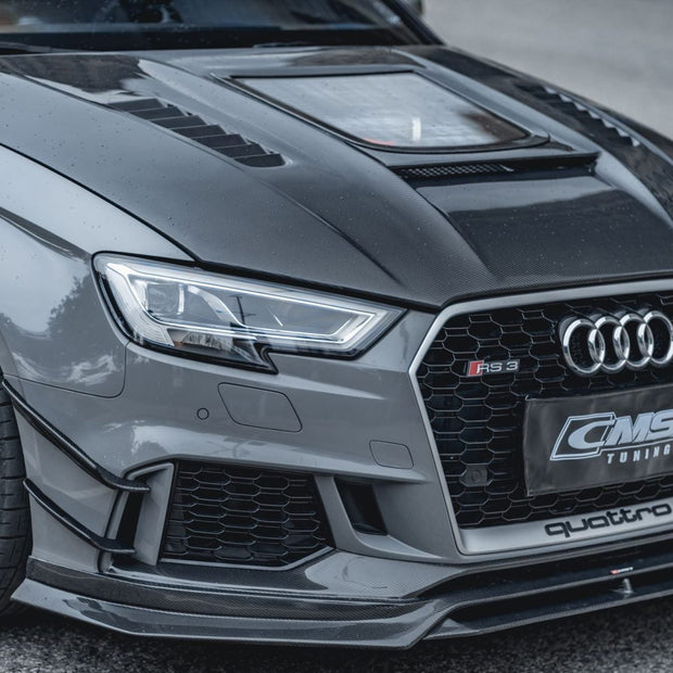 CMST Tuning Glass Transparent Carbon Fiber Hood Bonnet Ver.3 for Audi RS3 2018-2020 & 2014-2020 A3 & A3 S Line & S3