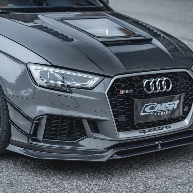 CMST Tuning Glass Transparent Carbon Fiber Hood Bonnet Ver.3 for Audi RS3 2018-2020 & 2014-2020 A3 & A3 S Line & S3