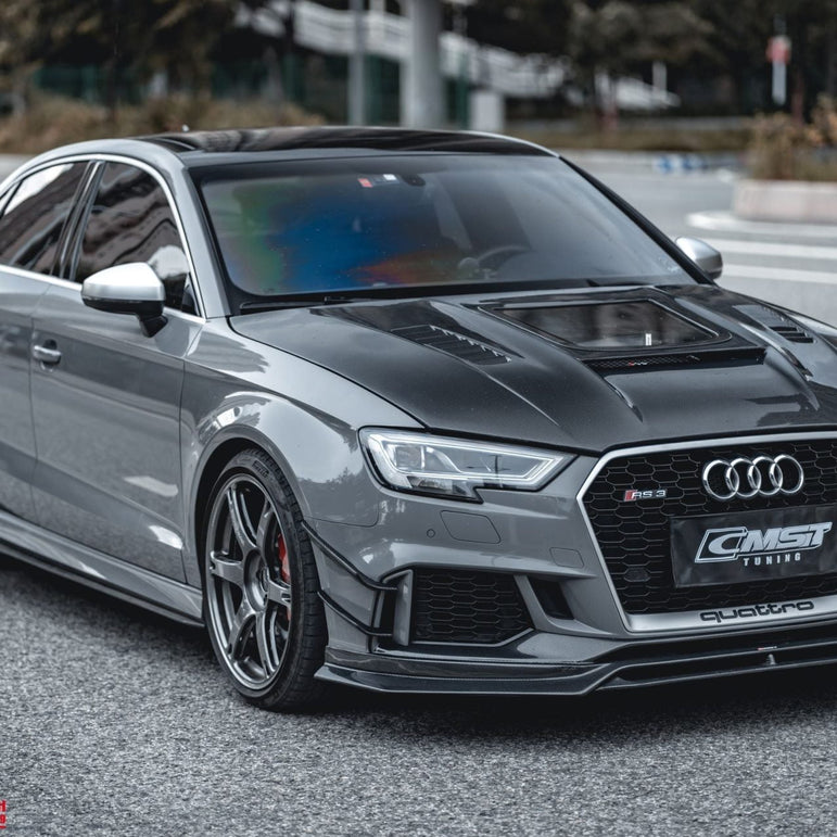 CMST Tuning Glass Transparent Carbon Fiber Hood Bonnet Ver.3 for Audi RS3 2018-2020 & 2014-2020 A3 & A3 S Line & S3