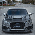 CMST Tuning Glass Transparent Carbon Fiber Hood Bonnet Ver.3 for Audi RS3 2018-2020 & 2014-2020 A3 & A3 S Line & S3