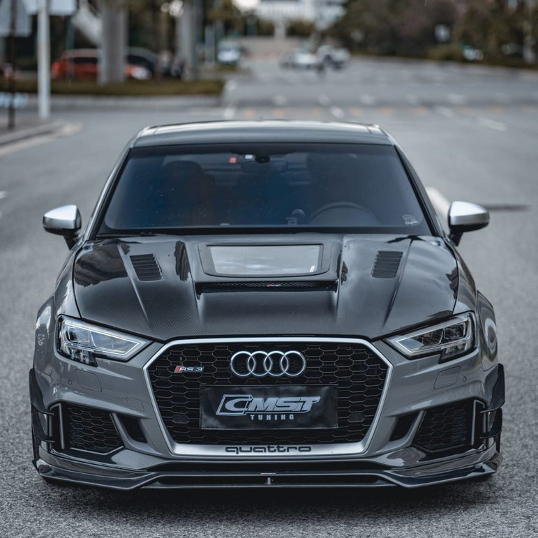 CMST Tuning Glass Transparent Carbon Fiber Hood Bonnet Ver.3 for Audi RS3 2018-2020 & 2014-2020 A3 & A3 S Line & S3