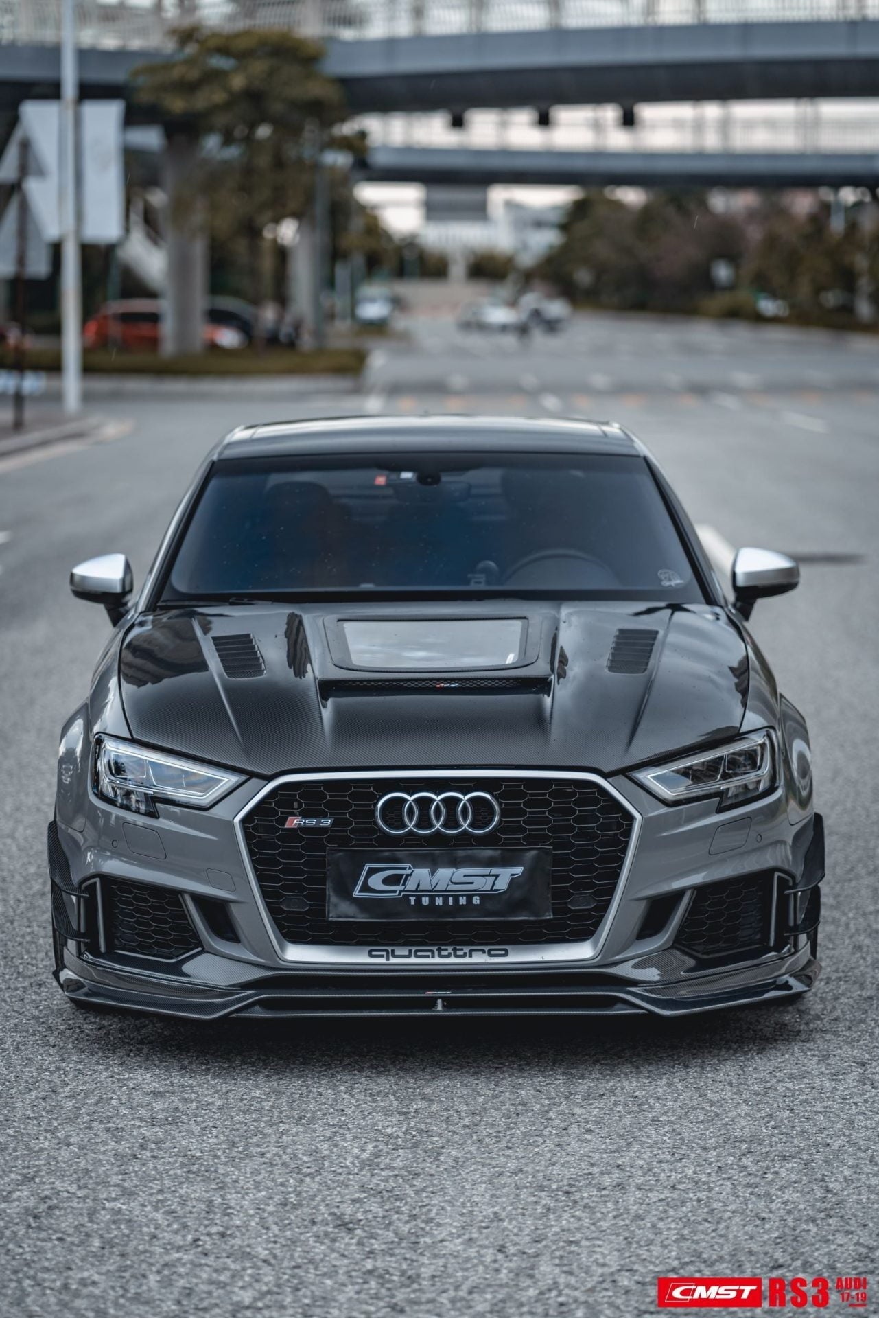 CMST Tuning Glass Transparent Carbon Fiber Hood Bonnet Ver.3 for Audi RS3 2018-2020 & 2014-2020 A3 & A3 S Line & S3