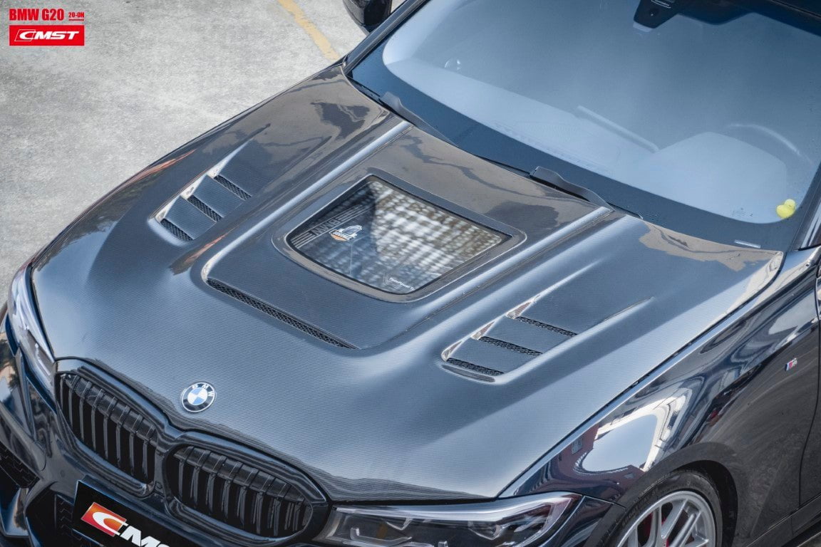 CMST Tuning Carbon Fiber Glass Transparent Hood Bonnet for BMW 3 Series G20 G28 330i M340i - Robot Bodykits