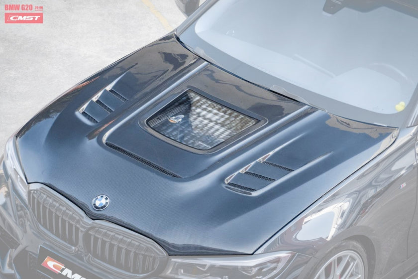 CMST Tuning Carbon Fiber Glass Transparent Hood Bonnet for BMW 3 Series G20 G28 330i M340i - Robot Bodykits