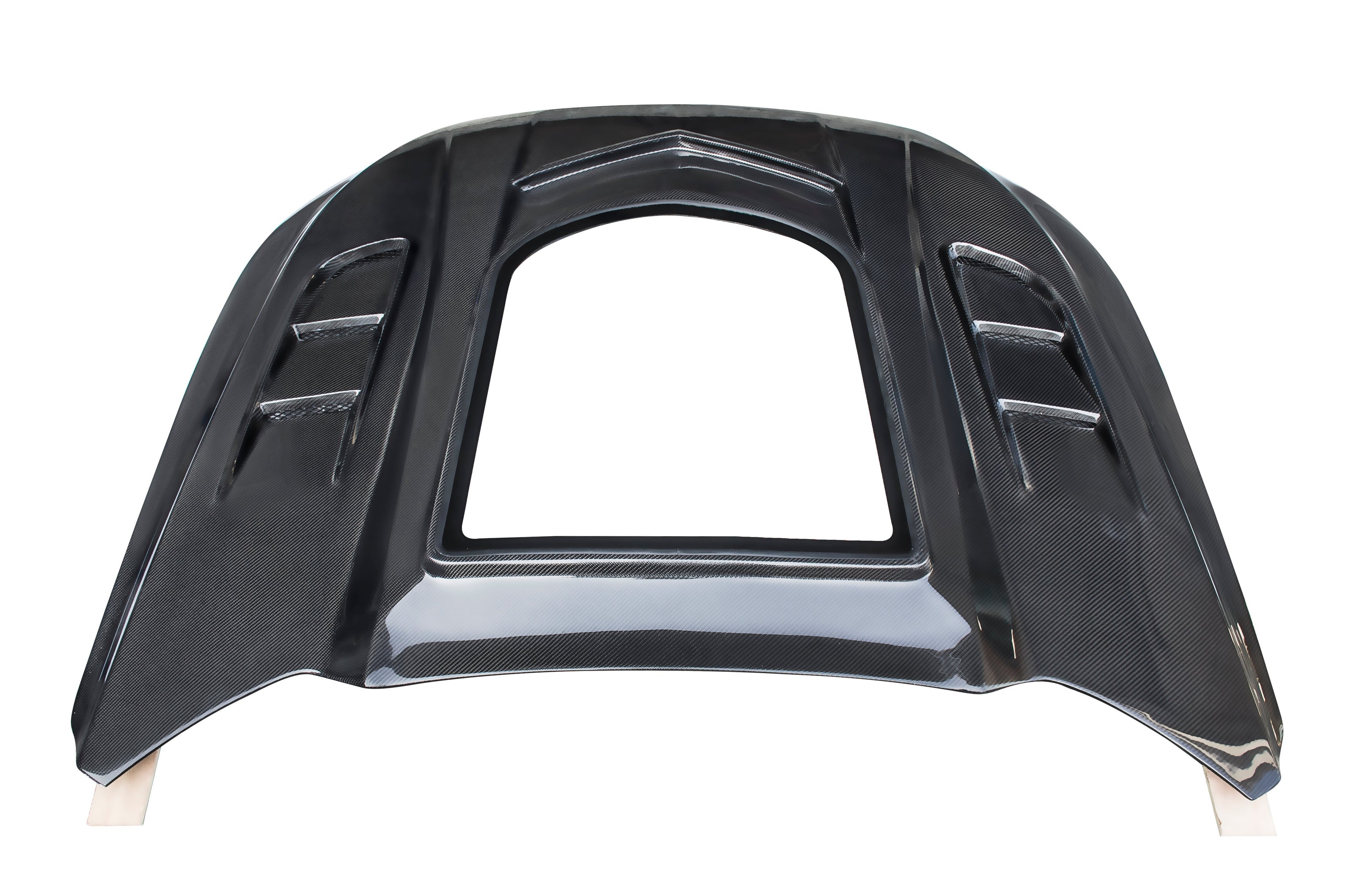 CMST Carbon Fiber Glass Transparent Hood Stage 2 ( Raised 2 inches ) for Ford Mustang S550.1 2015- 2017