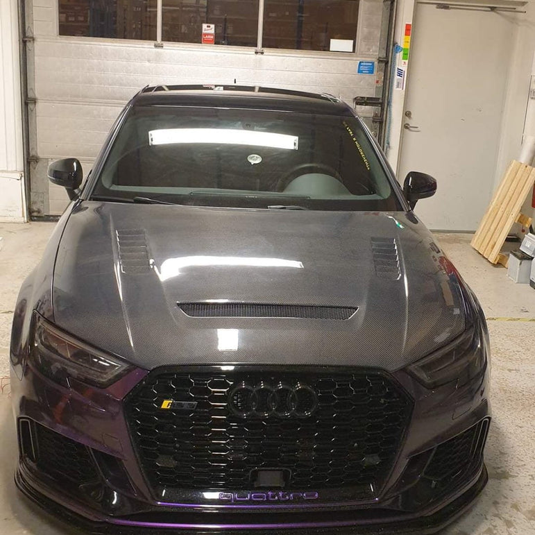 CMST Tuning Carbon Fiber Hood Bonnet Ver.2 for Audi RS3 A3 A3 S Line 2014-2020 Sedan - Robot Bodykits