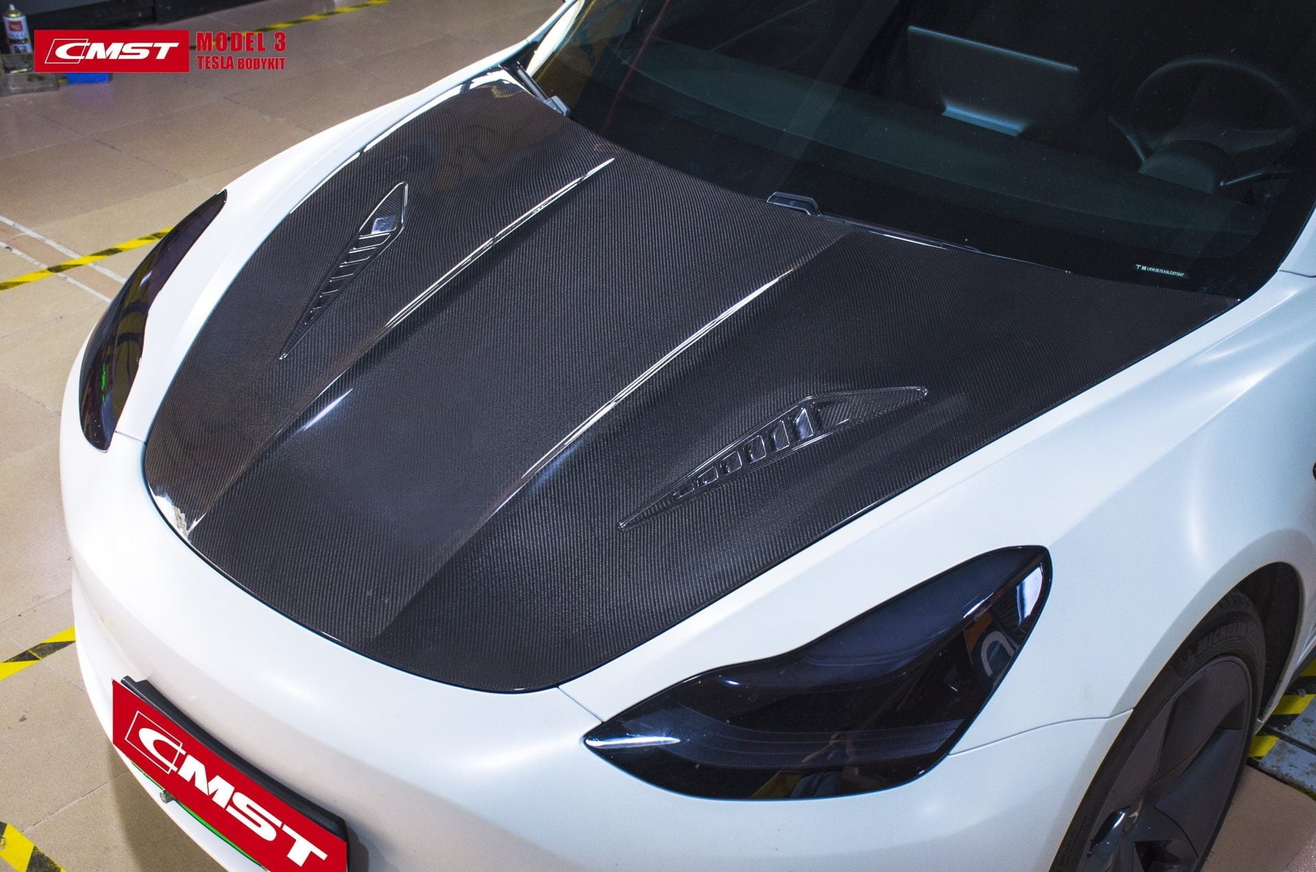 CMST Tuning Carbon Fiber Hood Ver.2 for Tesla Model 3 - Robot Bodykits
