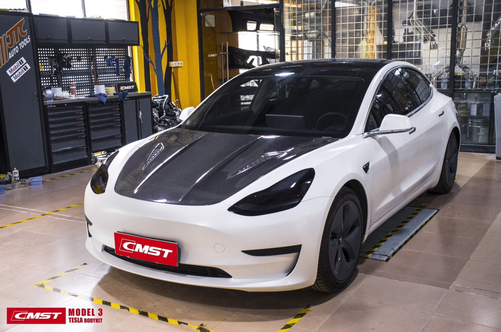 CMST Tuning Carbon Fiber Hood Ver.2 for Tesla Model 3 - Robot Bodykits
