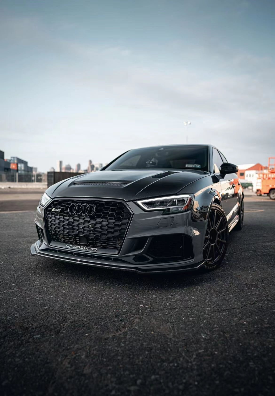 CMST Tuning Carbon Fiber Hood Bonnet Ver.2 for Audi RS3 A3 A3 S Line 2014-2020 Sedan - Robot Bodykits