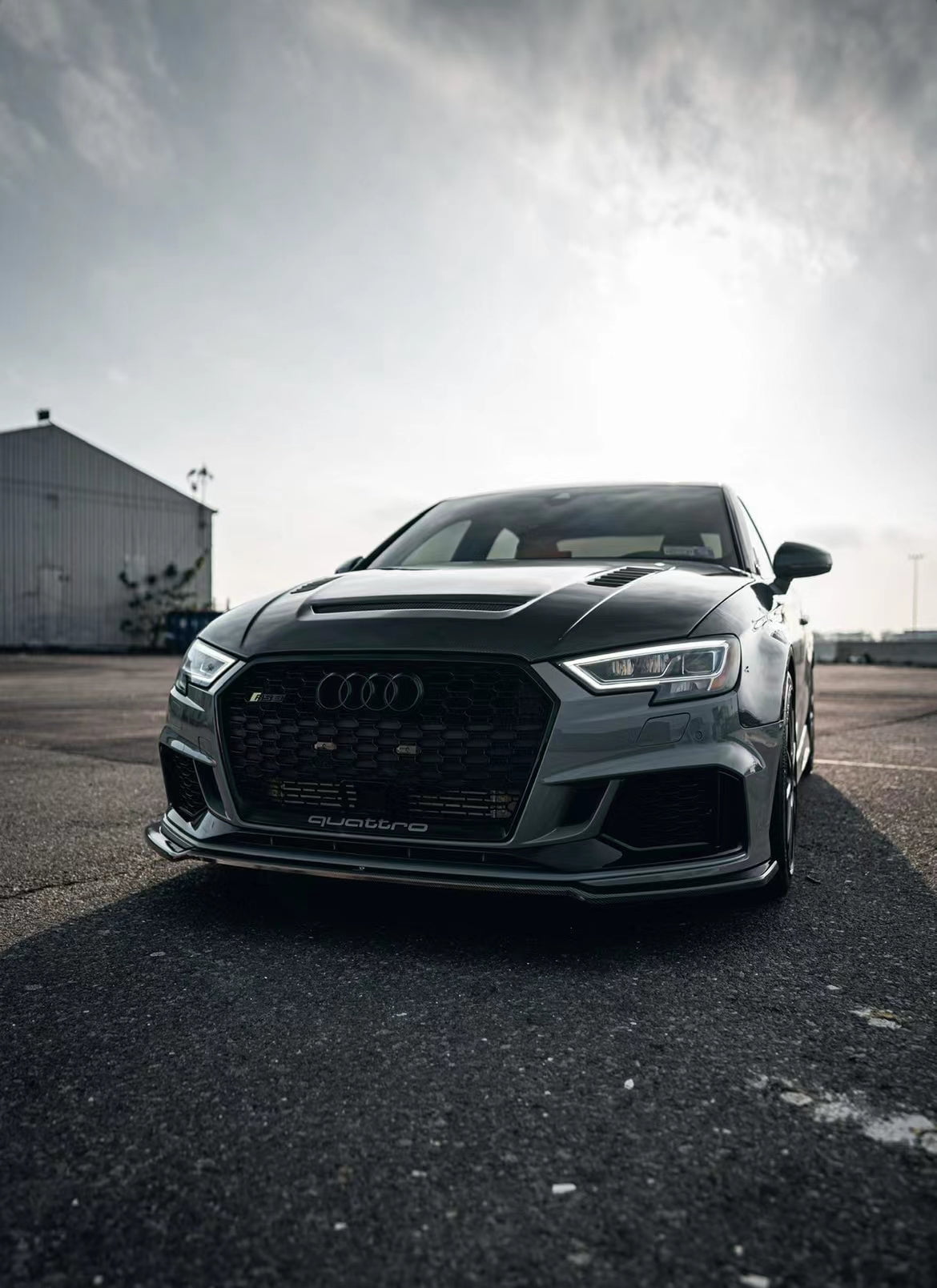 CMST Tuning Carbon Fiber Hood Bonnet Ver.2 for Audi RS3 A3 A3 S Line 2014-2020 Sedan - Robot Bodykits