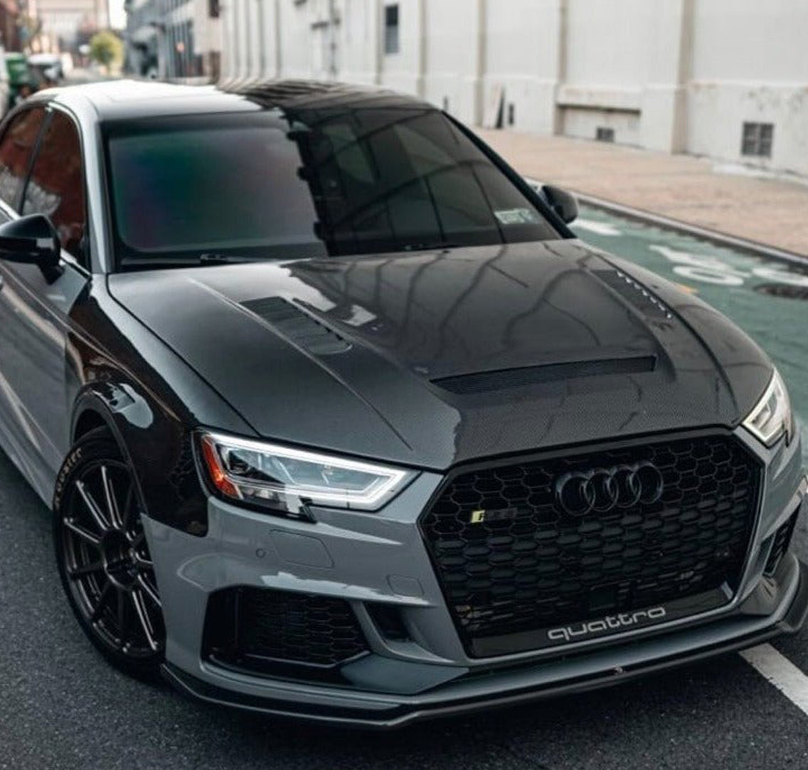 CMST Tuning Carbon Fiber Hood Bonnet Ver.2 for Audi RS3 A3 A3 S Line 2014-2020 Sedan - Robot Bodykits