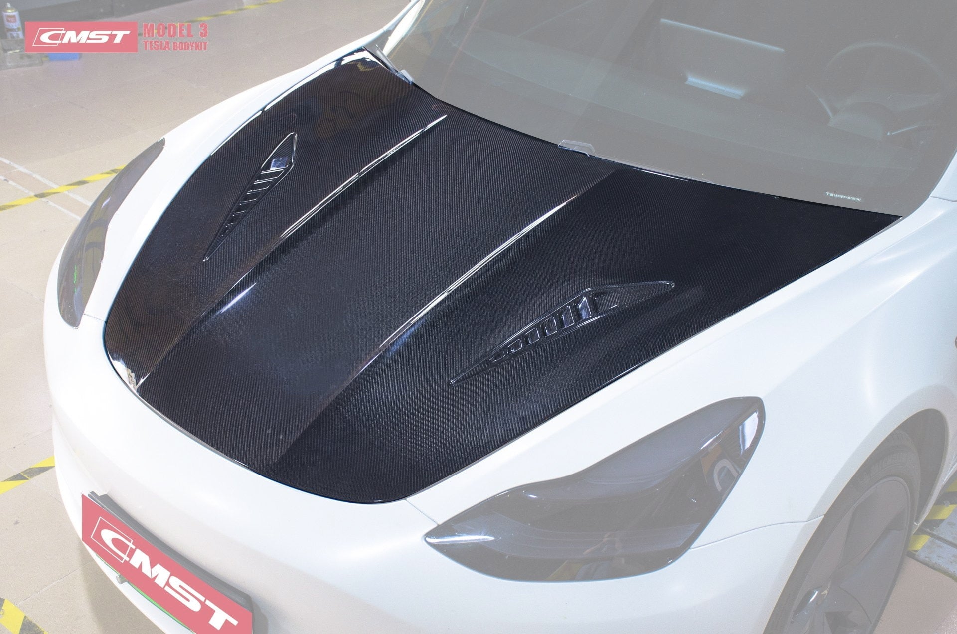 CMST Tuning Carbon Fiber Hood Ver.2 for Tesla Model 3 - Robot Bodykits