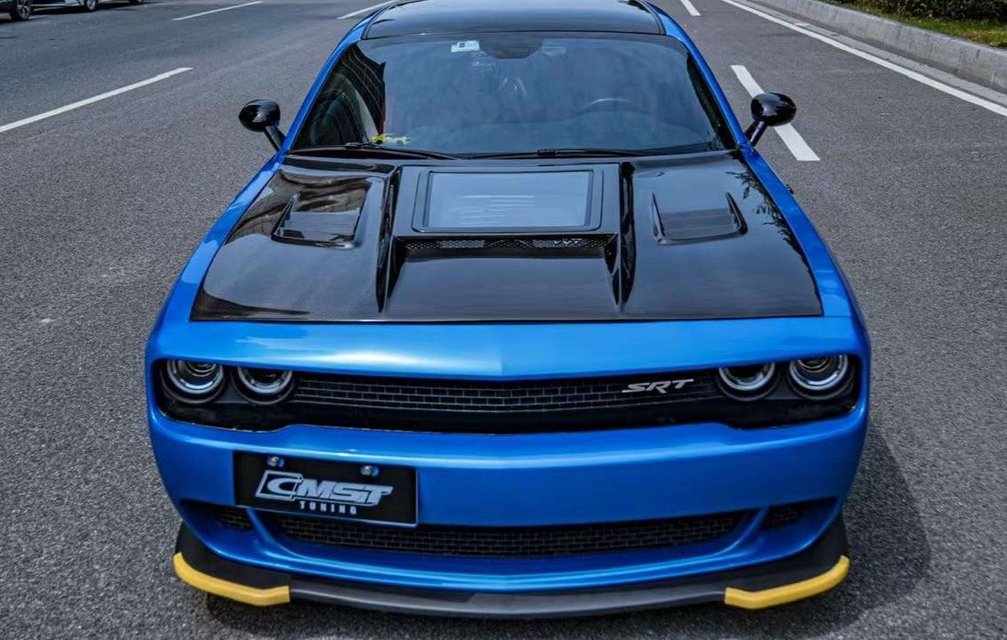 CMST Carbon Fiber Glass Clearview Hood Bonnet for Dodge Challenger 2008-ON - Robot Bodykits