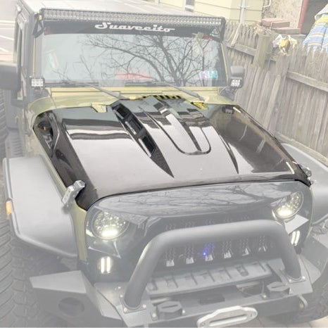 CMST Tuning Hood Bonnet for Jeep Wrangler Rubicon Sahara Sport S Carbon Fiber/FRP - Robot Bodykits
