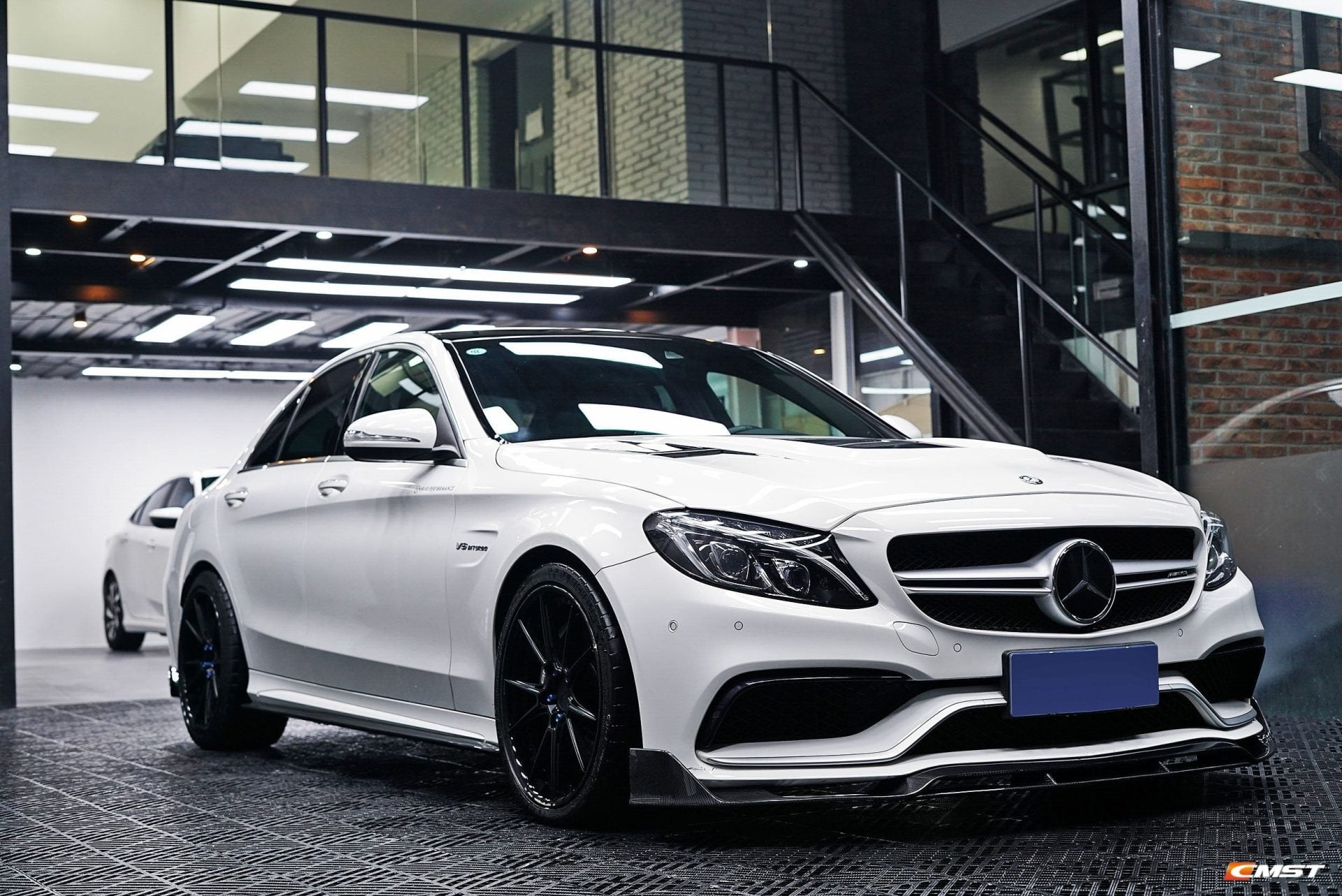 CMST Tuning Carbon Tempered Glass Transparent Bonnet For Mercedes Benz 2015-2020 AMG C63 Sedan Coupe 2 Door 4 Door - Robot Bodykits