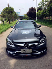 CMST Tuning Carbon Tempered Glass Transparent Hood For Mercedes Benz 2015-2020 AMG C63 Sedan Coupe 2 Door 4 Door