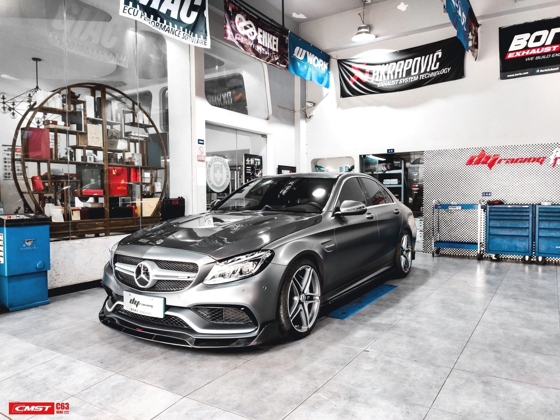 CMST Tuning Carbon Tempered Glass Transparent Bonnet For Mercedes Benz 2015-2020 AMG C63 Sedan Coupe 2 Door 4 Door - Robot Bodykits