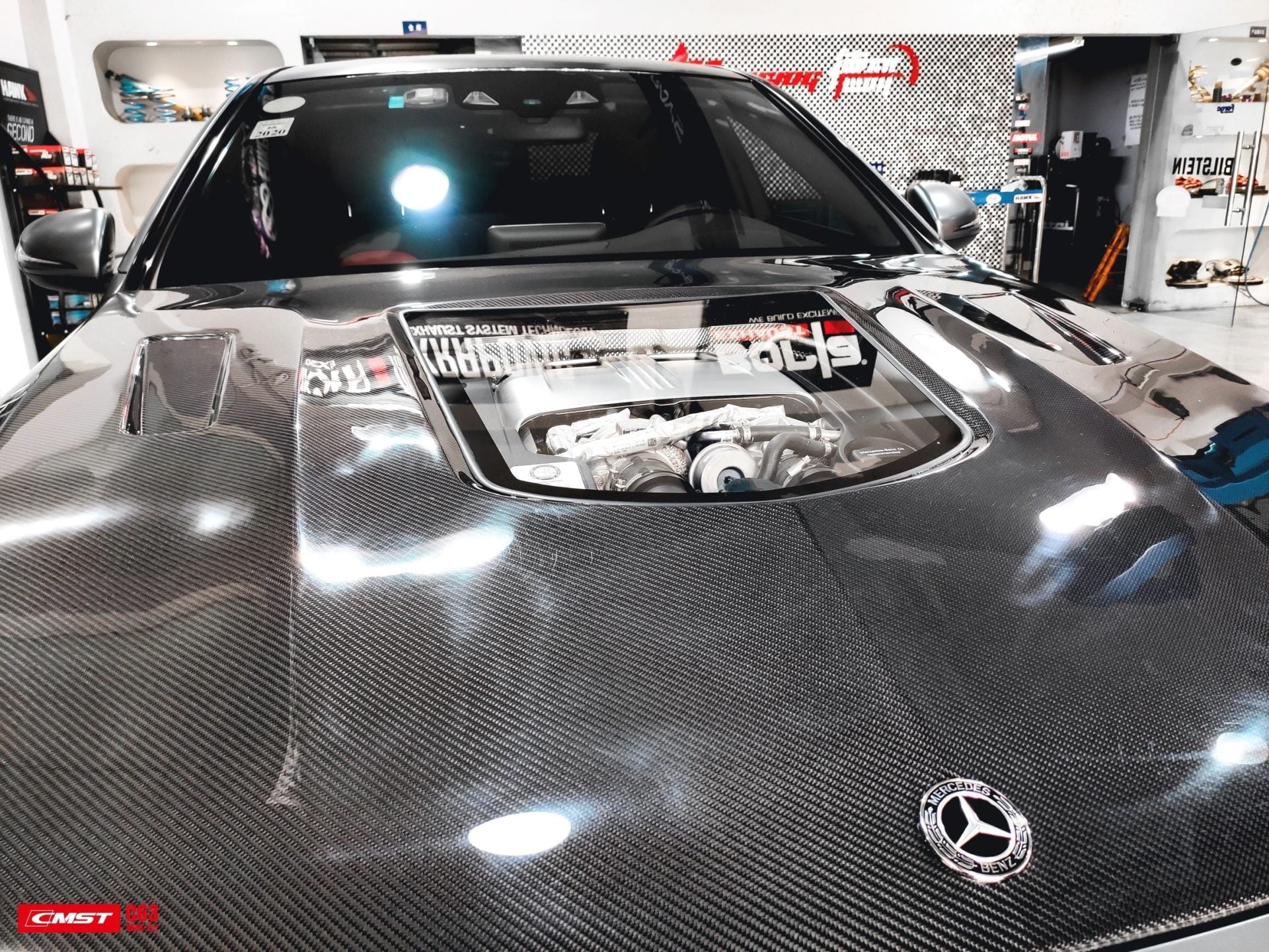 CMST Tuning Carbon Tempered Glass Transparent Bonnet For Mercedes Benz 2015-2020 AMG C63 Sedan Coupe 2 Door 4 Door - Robot Bodykits