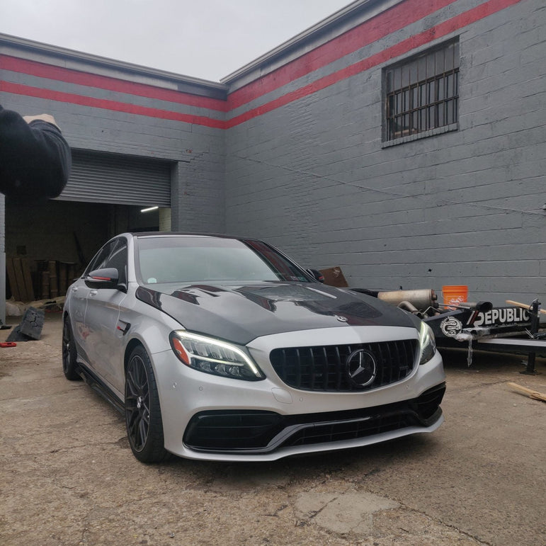 CMST Tuning Carbon Tempered Glass Transparent Bonnet For Mercedes Benz 2015-2020 AMG C63 Sedan Coupe 2 Door 4 Door - Robot Bodykits