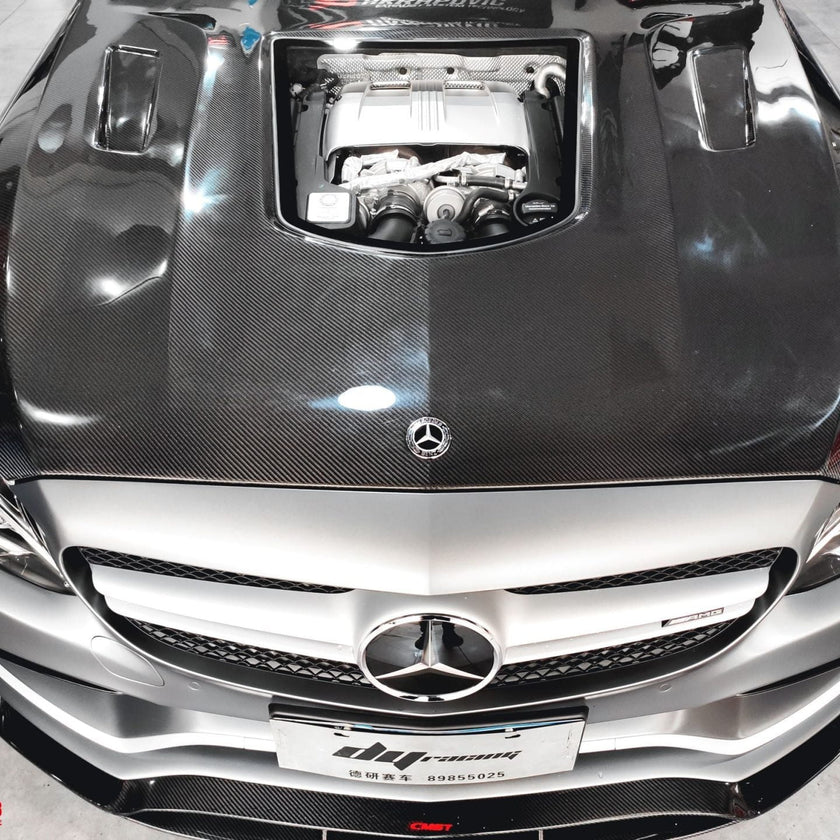 CMST Tuning Carbon Tempered Glass Transparent Bonnet For Mercedes Benz 2015-2020 AMG C63 Sedan Coupe 2 Door 4 Door - Robot Bodykits