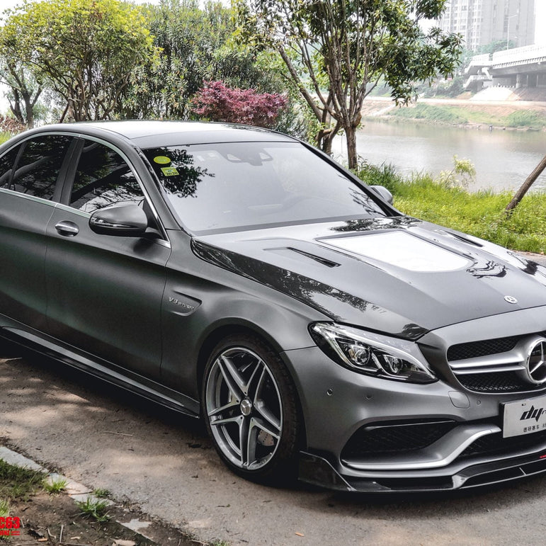 CMST Tuning Carbon Tempered Glass Transparent Bonnet For Mercedes Benz 2015-2020 AMG C63 Sedan Coupe 2 Door 4 Door - Robot Bodykits