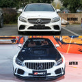 CMST Tuning Carbon Tempered Glass Transparent Hood For Mercedes Benz 2015-2020 W205 Sedan C300 C43 C Coupe 2 Door 4 Door Ver.2 - Robot Bodykits