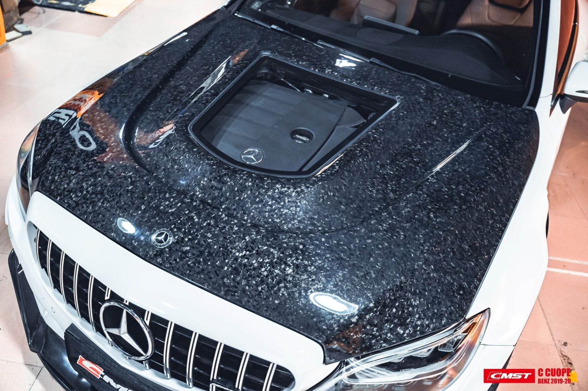 CMST Tuning Carbon Tempered Glass Transparent Hood For Mercedes Benz 2015-2020 W205 Sedan C300 C43 C Coupe 2 Door 4 Door Ver.2 - Robot Bodykits