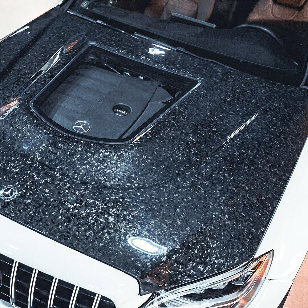 CMST Tuning Carbon Tempered Glass Transparent Hood For Mercedes Benz 2015-2020 W205 Sedan C300 C43 C Coupe 2 Door 4 Door Ver.2 - Robot Bodykits