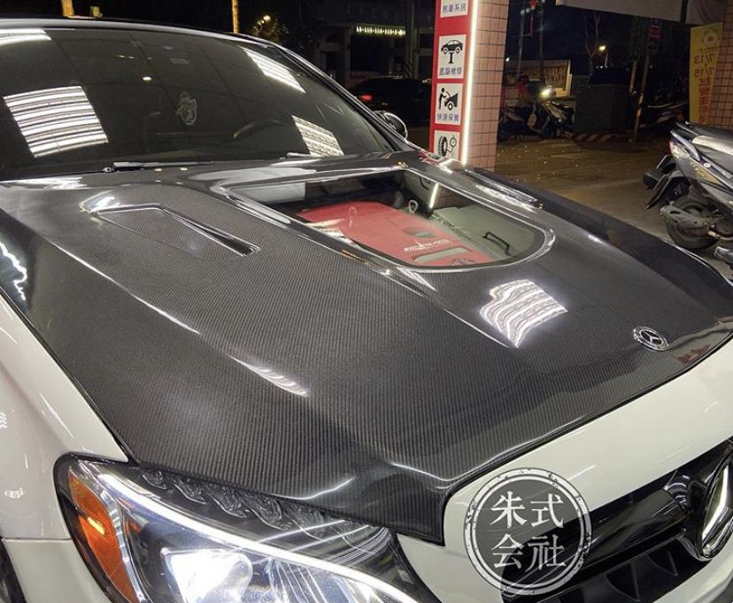 CMST Tuning Carbon Tempered Glass Transparent Hood For Mercedes Benz 2015-2020 W205 C300 C43 Sedan Coupe 2 Door 4 Door Ver.1 - Robot Bodykits