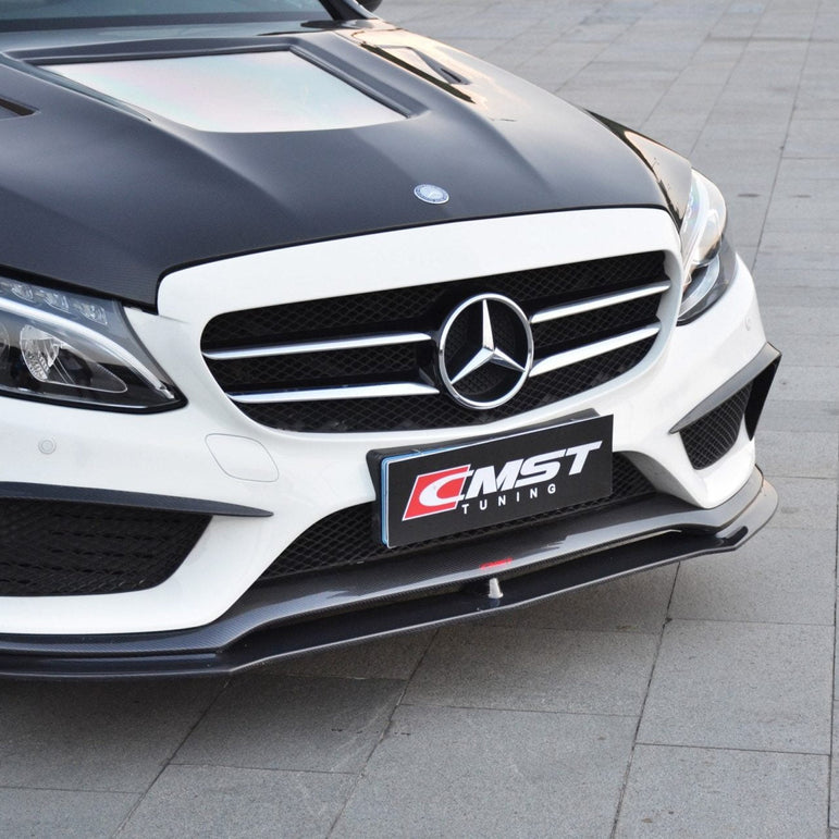 CMST Tuning Carbon Tempered Glass Transparent Hood For Mercedes Benz 2015-2020 W205 C300 C43 Sedan Coupe 2 Door 4 Door Ver.1 - Robot Bodykits