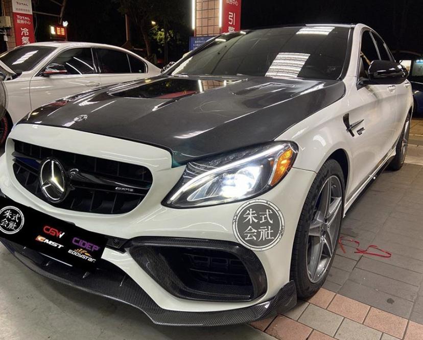 CMST Tuning Carbon Tempered Glass Transparent Hood For Mercedes Benz 2015-2020 W205 C300 C43 Sedan Coupe 2 Door 4 Door Ver.1 - Robot Bodykits