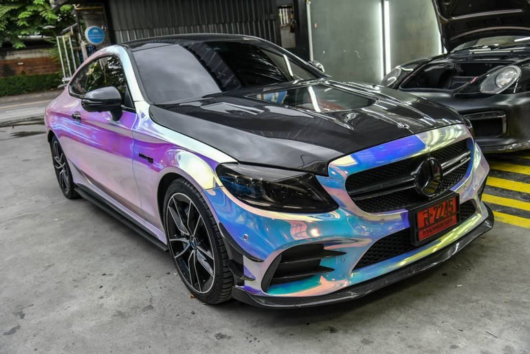 CMST Tuning Carbon Tempered Glass Transparent Hood For Mercedes Benz 2015-2020 W205 C300 C43 Sedan Coupe 2 Door 4 Door Ver.1 - Robot Bodykits