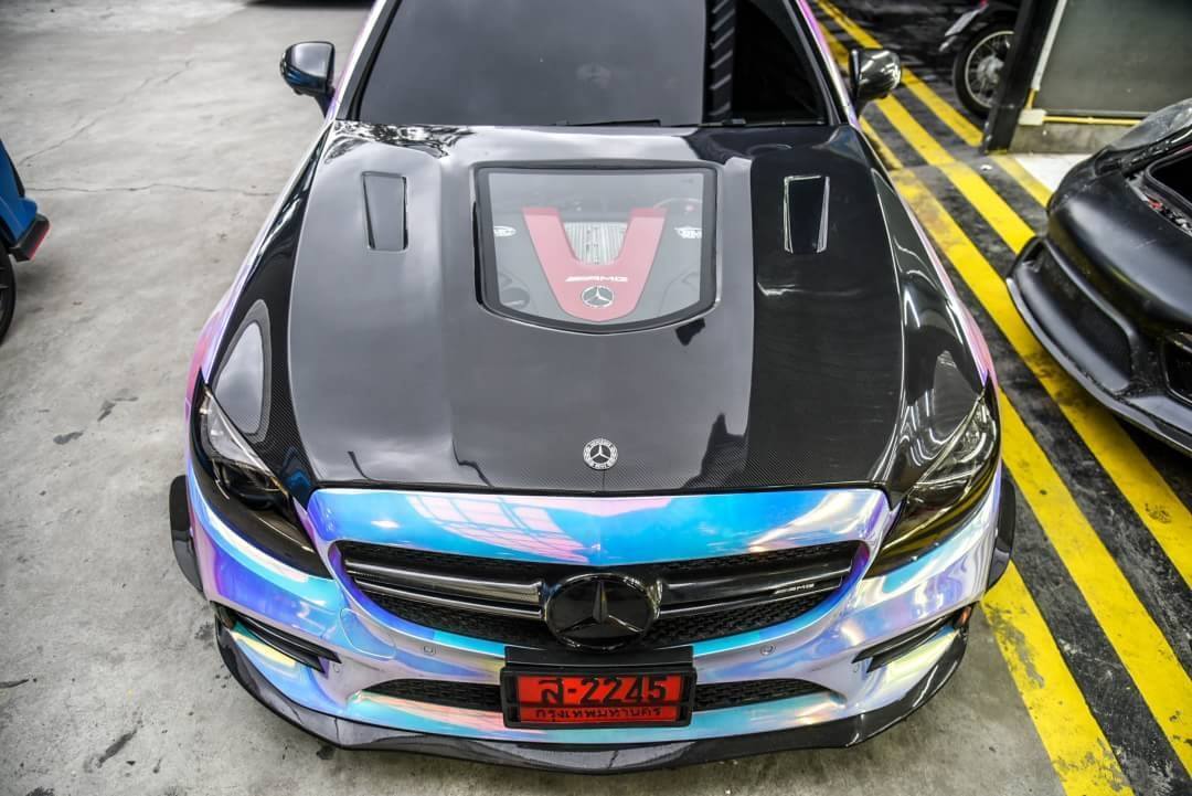 CMST Tuning Carbon Tempered Glass Transparent Hood For Mercedes Benz 2015-2020 W205 C300 C43 Sedan Coupe 2 Door 4 Door Ver.1 - Robot Bodykits