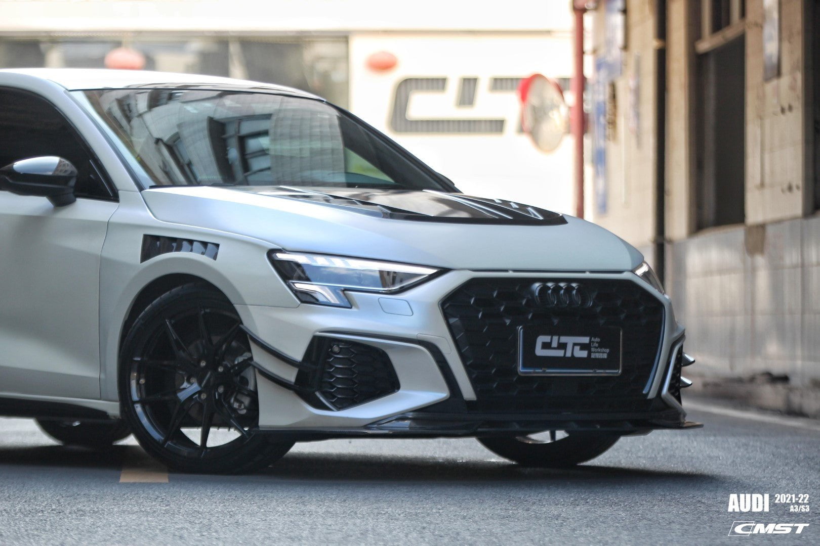 CMST Tuning Carbon Fiber Hood Bonnet Ver.2 for Audi RS3 S3 A3 8Y 2021-ON - Robot Bodykits